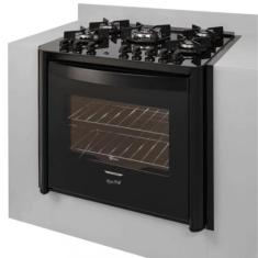 Fogão de Embutir 5 Bocas Fischer Gran Cheff com Forno Elétrico, Preto,