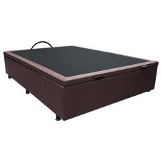 Cama Box Baú Casal Sintético Marrom 138x188 - Colchão dos Sonhos