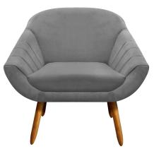 Poltrona Giovana Suede Grafite Pés Palito Castanho D'rossi