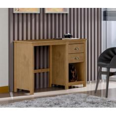 Escrivaninha Mesa Escritório 2 Gavetas Topázio 100% Madeira Maciça - F