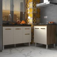 Armário Cozinha Gabinete Pia de 120 cm Aline e Balcão Fran para Cookto