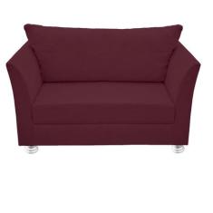Namoradeira Lisboa 2 Lugares Salão Suede Bordô - Kibarato Móveis