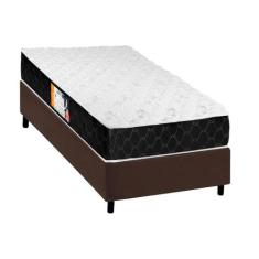 Cama Box Solteiro: Colchão Espuma D33 Castor Black e White + Base CRC 