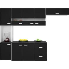 Cozinha compacta Julia 4 peças preto Poquema - Preto