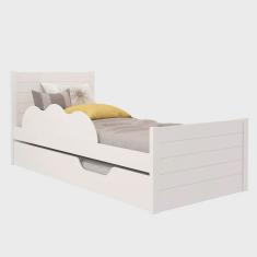 Cama Bibox Solteiro Protetor Lateral 100% mdf Elza Cimol Branco - cimol moveis