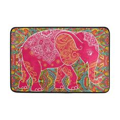 Capacho colorido My Daily Beautiful Elephant 40 x 60 cm, sala de estar, quarto, cozinha, banheiro, tapete impresso em espuma leve