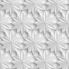 Papel de Parede Efeito Gesso 3D Geométrico Flor 8 6m