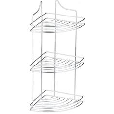 Porta Shampoo de Canto Triplo Suporte Cromado Organização Banheiro