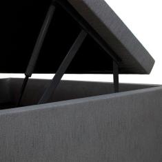 Cama Box Baú Solteiro 88x188x42cm Cinza com Pistão a Gás Cinza