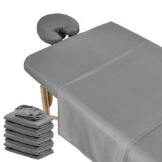 Conjunto de lençóis de microfibra premium com 12 peças, 4 peças, inclui capa de mesa de massagem, lençol com elástico de massagem, capa de descanso facial para salão de beleza, spa, cabeleireiro