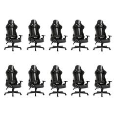 Kit 10 Cadeiras Gamer Atlético Mineiro Cam 3318 Espresso Móveis Preto