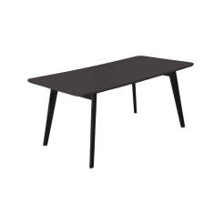 Mesa De Jantar Madeira Maciça Slim Tampo De Vidro Móveis Mix Preto Stellar