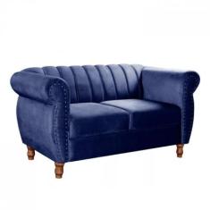 Sofá Realeza Decorativo Chesterfield Namoradeira Retrô Bella Decor, Az