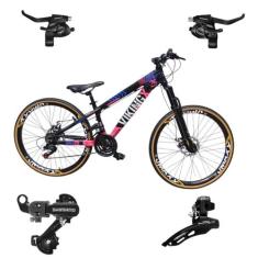 Bicicleta Vikingx Tuff 25 Aro 26 Aluminio 24v Cambios Shimano Freio Di