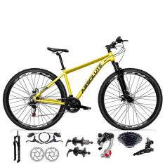 Bicicleta Aro 29 Absolute Nero 5 Câmbios Shimano 24v K7 Freio Hidráulico Cabos Internos Susp. Trava-Unissex
