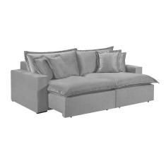 Sofá 4 Lugares Retrátil Com Encosto Fixo Martins M-145 Cinza