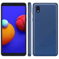 Smartphone Samsung Galaxy A01 Core Azul 32GB, Tela Infinita de 5.3”, Câmera Traseira 8MP, Android GO 10.0, Dual Chip e Processador Quad-Core