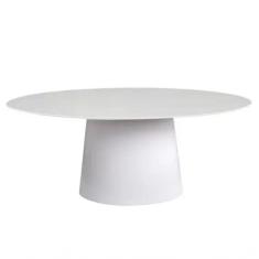 Mesa De Jantar Cone Oval 120X80 Cm Laqueada Branco