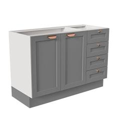 Balcão para Pia 120cm sem Tampo Arizona Cabecasa Madeiramadeira Branco/cinza Claro