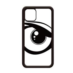 Capa preta para iPhone 12 Pro Max decoração de olhos em vetor para Apple Mini Mobile Case Shell