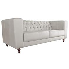 Sofá 3 Lugares Ravena 200cm Couro Tiza - Gran Belo