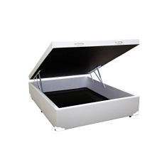 Base Box Baú Casal Sintético Branco 42x138x188 Serra Negra