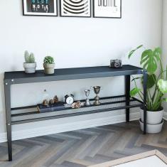 Aparador em Aço 1 Prateleira Rio Proa Preto Fosco