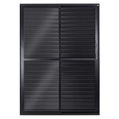 Porta Balcão Veneziana 3 Folhas Móveis Central Topsul 210x120cm Esquadrisul Preto