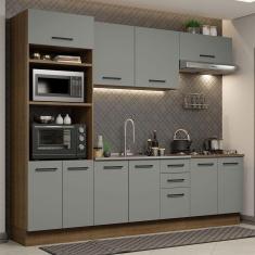 Cozinha Completa 270001 Com Armário E Balcão Rustic/Cinza