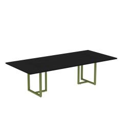 Mesa de Reunião Retangular 200x90cm Mr2000p25tub Preto/Verde