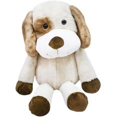 Cachorro Mancha Marrom Olho Sorrindo 32Cm - Pelúcia