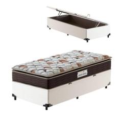 Cama Box Baú Solteiro Branca + Colchão de Espuma D45 Probel GuardaCost
