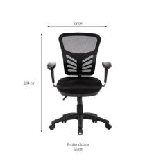 Cadeira de Escritório Diretor Giratória Mundi NR17 Preta