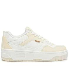 Tenis Anacapri Sola Estruturada Branco E Bege-Feminino