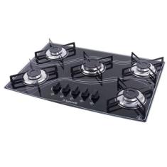 Fogão Cooktop 5q Lines Safanelli 5 Bocas Preto Fcl50, 1 ano, Vidro tem