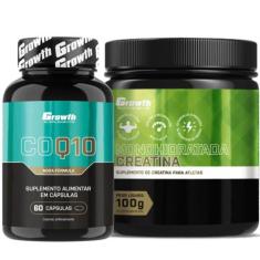 Coenzima Q10 60 Caps + Creatina Pura 100g Monohidratada Growth