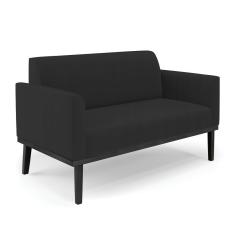 Sofá Namoradeira Base De Madeira Fixa Preto Marisa Veludo Preto D03 - D'Rossi