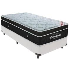 Cama Box Branco E Colchão Elegant Molas Ensacadas Solteiro Ortobom