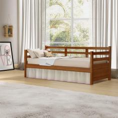 Sofá Cama Para Copa Solteiro Madeira Enjoy Mona Mais Nicho - Castanho - Marrom