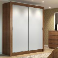 Guarda Roupa Solteiro Dallas 2 Portas de Correr 2 Gavetas MDP Rustic-branco Madesa