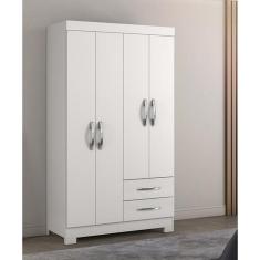Guarda Roupa Solteiro Infantil Nt5005 4 Portas de Bater 2 Gavetas MDP Branco