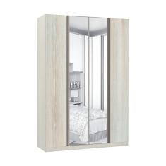 Guarda Roupa Solteiro Prime Plus 4 Portas 3 Gavetas MDP com Espelho Legno Crema Luciane