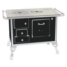 Fogão a Lenha Tradicional 1 Boca Venâncio 1DPR sem Tampa Chapa em Ferro Fundido Preto com Forno em Aço Carbono