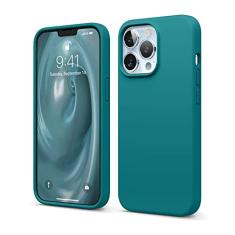 elago Capa compatível com iPhone 13 Pro, capa de silicone líquido, capa protetora de câmera de corpo inteiro, à prova de choque, fina, forro de microfibra macia antiarranhões, 6,1 polegadas (turquesa