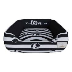 Caminha Cachorro Preto Love Pet Aveludado Cama Pet 60X60