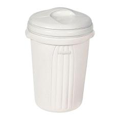 Sanremo - Cesto Plástico para Lixo de 17 Litros com Tampa, Linha Casablanca