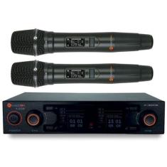 Microfone sem fio de mao duplo profissional kdsw-502m kadosh