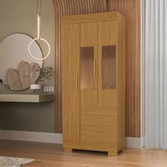 Guarda-roupa Solteiro 75,30cm 3 Ptas com Esp e 2 Gavetas Chantrieri Espresso Móveis