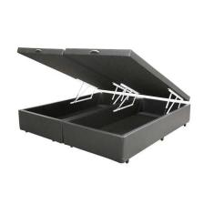Cama Box Baú Queen Bipartido Belos Sonhos Sintético Cinza 41x158x198