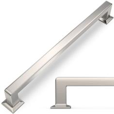 POVEFONK Pacote com 6 puxadores de armário de cozinha de níquel acetinado escovado de 320 mm puxadores de gaveta de prata puxadores de gaveta puxadores de armário de cozinha puxadores de gaveta